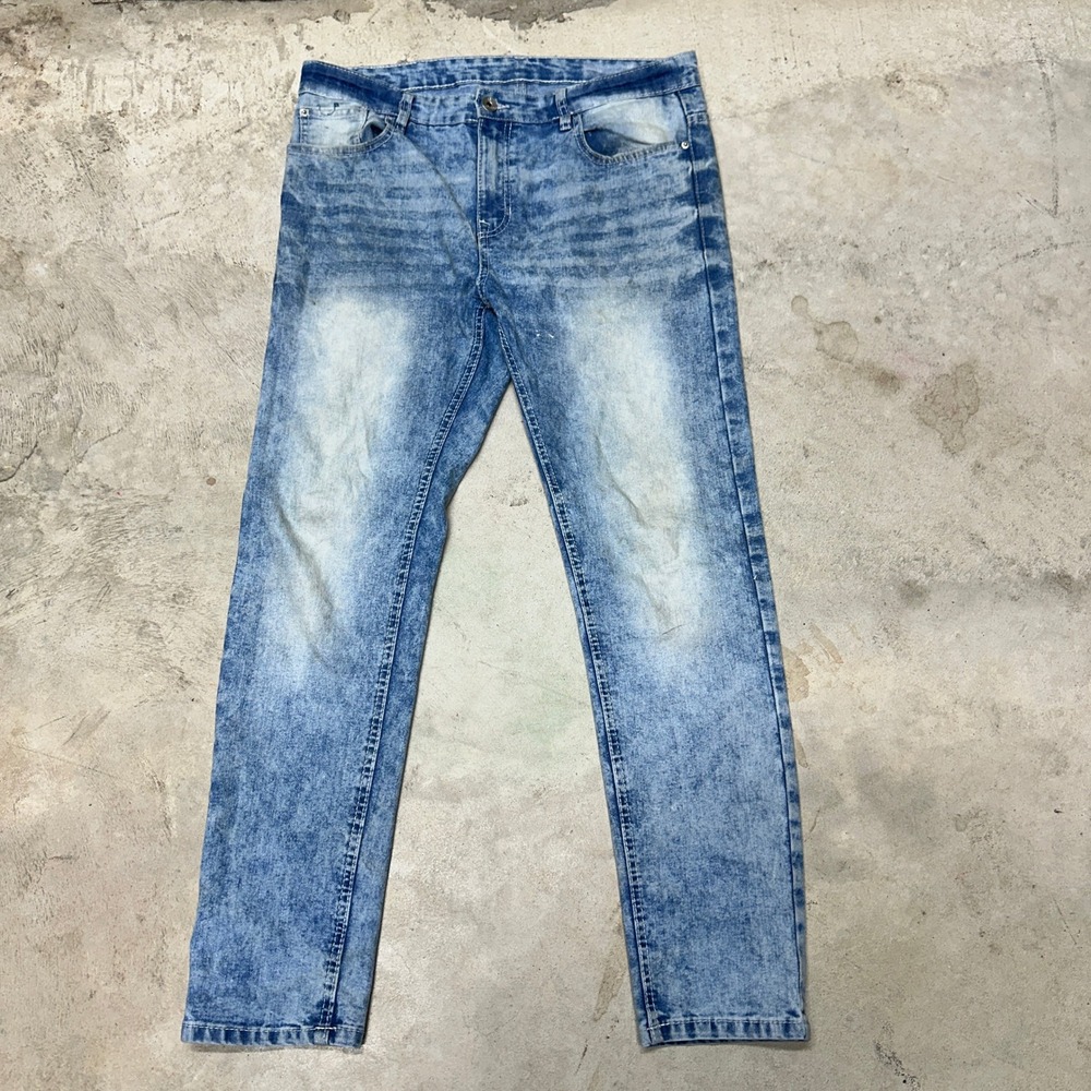 Southpole‎ Mens Jeans Acid Wash Blue Slim Fit Stretch Denim Pants Size 32x32